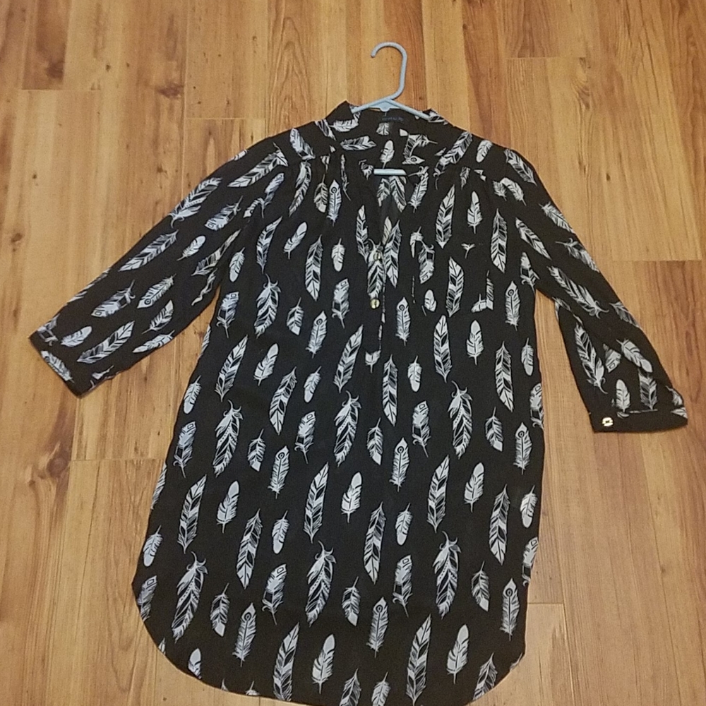 Feather print tunic/dress